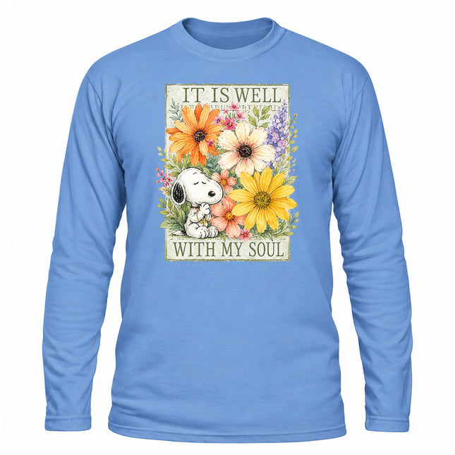It Is Well With My Soul Floral Faith Christmas Gift Long Sleeve T-Shirt