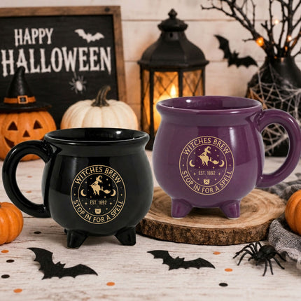 Witches Brew Cauldron Ceramic Mug Halloween Witch Gift