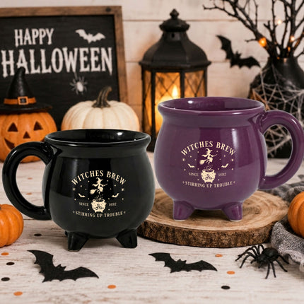 Witches Brew Cauldron Ceramic Mug Halloween Witch Gift