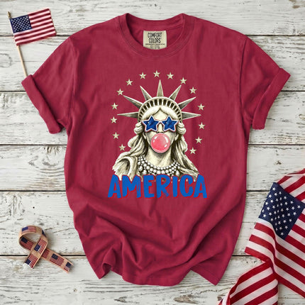 Comfort Colors America 250th Anniversary USA Bubblegum Statue T-Shirt