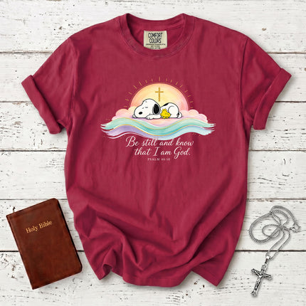 Comfort Colors Be Still and Know That I Am God Psalm 46:10 Christian Faith T-Shirt
