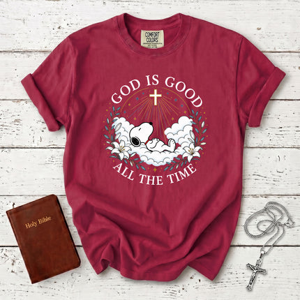 Comfort Colors God Is Good All The Time Christian Cross Heaven Faith Gift T-Shirt