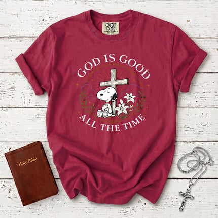 Comfort Colors God Is Good All The Time Christian Cross Prayer Faith Gift T-Shirt