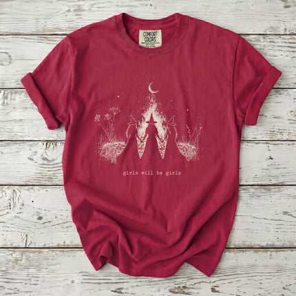 Comfort Colors Witch Girls Will Be Girls Halloween T-Shirt