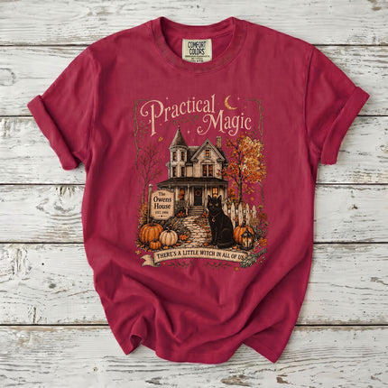 Comfort Colors Witch House Black Cat Halloween T-Shirt