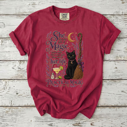 Comfort Colors Witchy Black Cat Magic Halloween T-Shirt