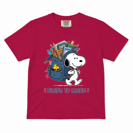 Comfort Colors Back To School Ready To Learn Backpack Kid T-Shirt