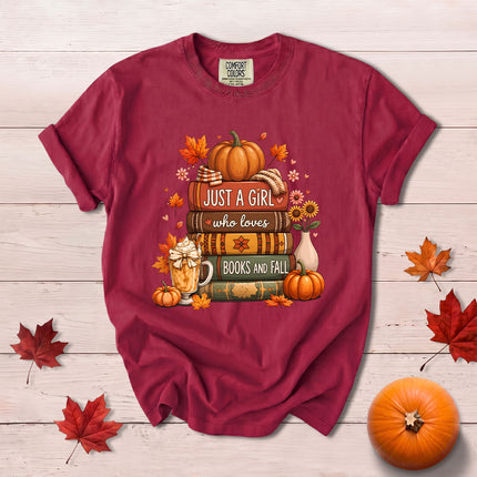 Comfort Colors Fall Autumn Book Lover Pumpkin Cozy Reading T-Shirt