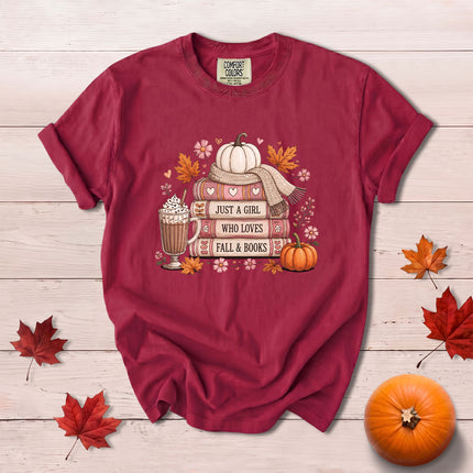 Comfort Colors Fall Autumn Book Lover Pumpkin Cozy Reading T-Shirt