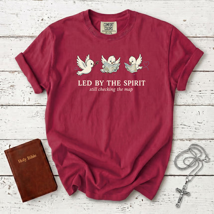 Comfort Colors Led by the Spirit Still Checking the Map Funny Christian T-Shirt