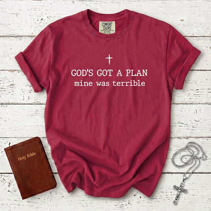 Comfort Colors Funny Christian Gods Got a Plan Faith T-Shirt