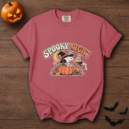 Comfort Colors Spooky Night Halloween Pumpkin Witch T-Shirt