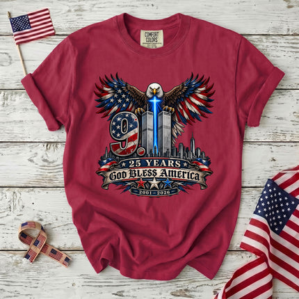 Comfort Colors 25th Anniversary Patriot Day 911 God Bless America T-Shirt