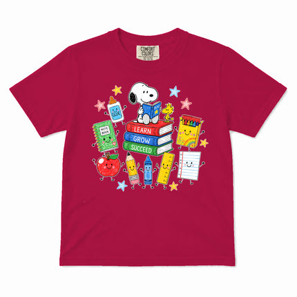 Comfort Colors Back To School Learn Grow Succeed Books Kid T-Shirt