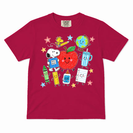 Comfort Colors Back To School Happy Apple School Supplies Kid T-Shirt