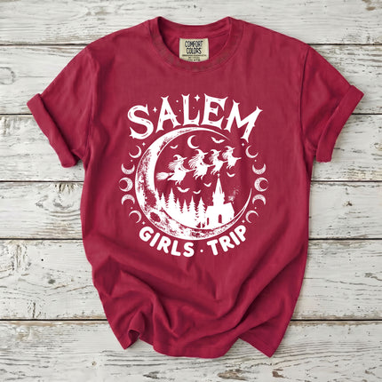 Comfort Colors Salem Witch Girls Trip Moon Phase Halloween T-Shirt