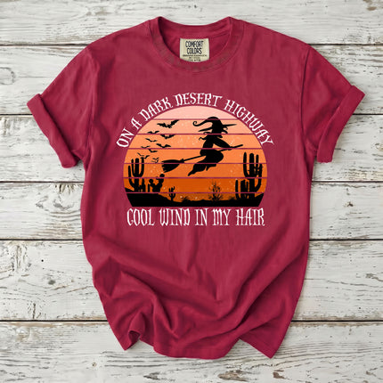 Comfort Colors Desert Witch Halloween Sunset Graphic T-Shirt