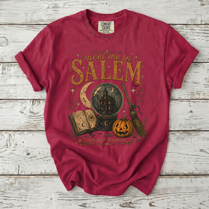 Comfort Colors Salem Witch Meet Me in Salem Halloween T-Shirt