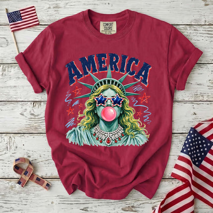 Comfort Colors Liberty of Freedom Patriotic America Lady Liberty T-Shirt