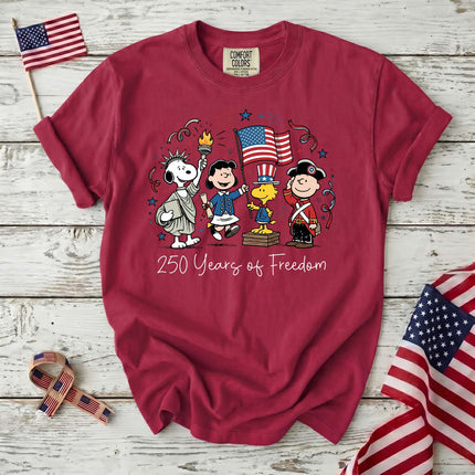 Comfort Colors 250 Years Of Freedom Patriotic Historical Costumes T-Shirt