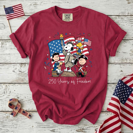 Comfort Colors 250 Years Of Freedom Liberty Flag Historical Squad T-Shirt