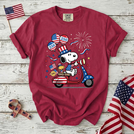 Comfort Colors 250th USA Patriotic Scooter Dog T-Shirt