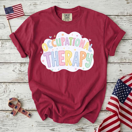 Comfort Colors Occupational Therapy Pastel Retro Therapist Gift T-Shirt