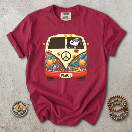 Comfort Colors Peace Love Hippie Van Retro Groovy T-Shirt