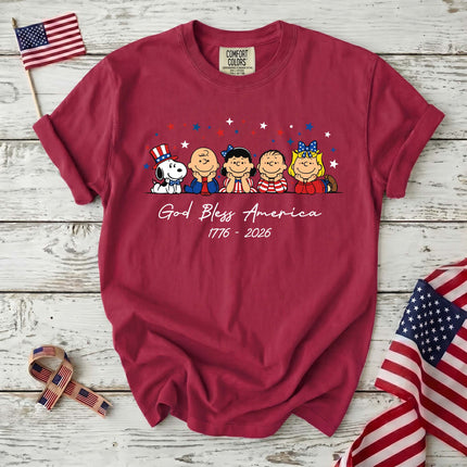 Comfort Colors 250th Anniversary USA God Bless America Patriotic Squad T-Shirt