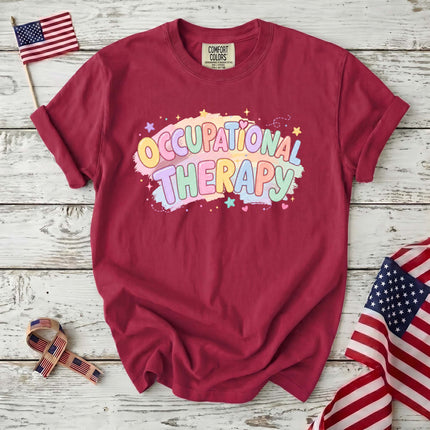 Comfort Colors Occupational Therapy Pastel Rainbow Therapist Gift T-Shirt