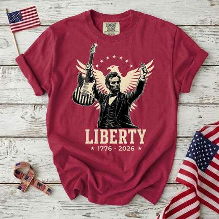 Comfort Colors Liberty 250th Anniversary USA Rockstar Lincoln Eagle T-Shirt