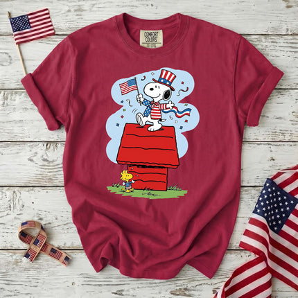 Comfort Colors Uncle Sam Doghouse Patriotic Flag T-Shirt