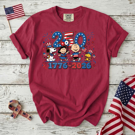 Comfort Colors 250 Years 1776-2026 Patriotic Fireworks Friends T-Shirt