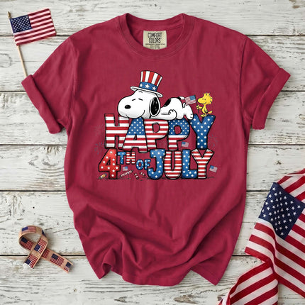 Comfort Colors Happy 4th Of July Sleepy Patriotic Dog T-Shirt