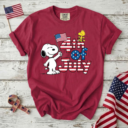 Comfort Colors 4th Of July American Flag Dog T-Shirt