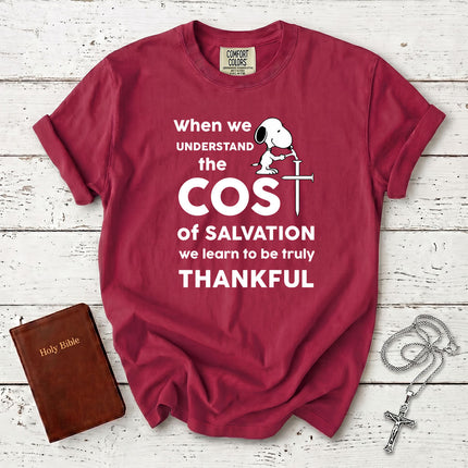 Comfort Colors Cost of Salvation Thankful Christian T-Shirt