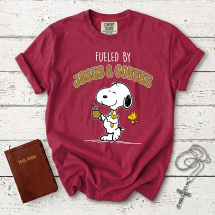 Comfort Colors Fueled by Jesus and Coffee Christian T-Shirt