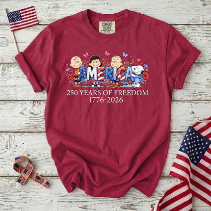 Comfort Colors America 250 Years Of Freedom Floral Friends T-Shirt