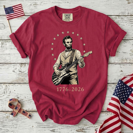 Comfort Colors 1776 2026 250th Anniversary USA Star Arch Lincoln Guitar T-Shirt