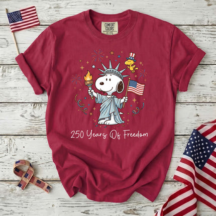 Comfort Colors 250 Years Of Freedom Liberty Patriotic Dog T-Shirt