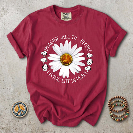 Comfort Colors Imagine All The People Peace Daisy T-Shirt
