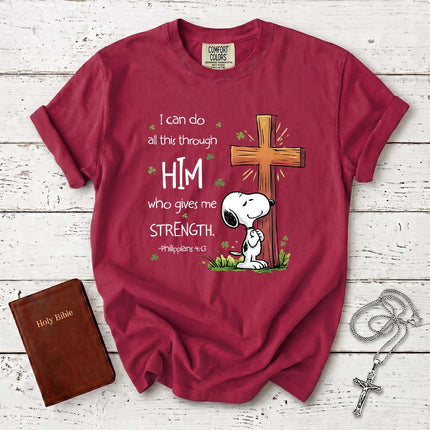 Comfort Colors Philippians 4 13 Strength Through Christ Christian T-Shirt