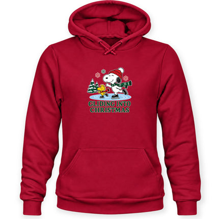 Gliding Into Christmas Ice Skating Winter Holiday Hoodie