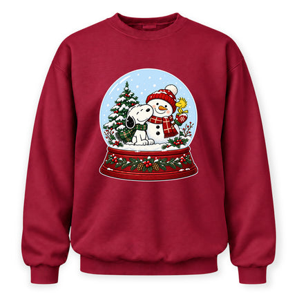Christmas Snow Globe Snowman Cozy Winter Sweatshirt
