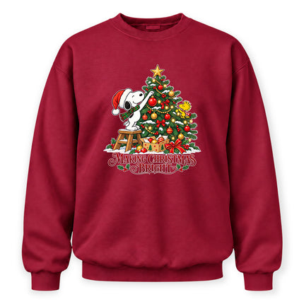 Making Christmas Bright Festive Tree Decorating Sweatshirt