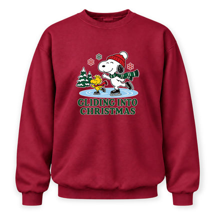 Gliding Into Christmas Ice Skating Winter Holiday Sweatshirt