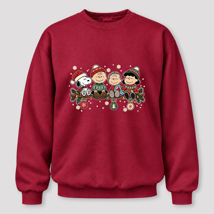 Cozy Christmas Garland Winter Knit Design Sweatshirt