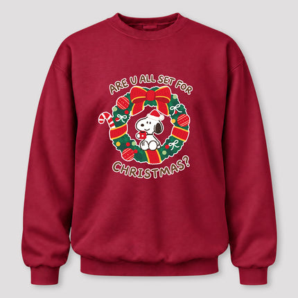 Christmas Wreath Are U All Set for Christmas Sweatshirt