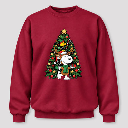 Christmas Tree Reindeer Antlers Festive Gift Sweatshirt