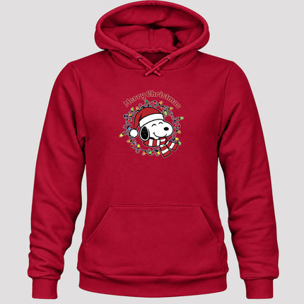 Merry Christmas Santa Hat Colorful Lights Hoodie